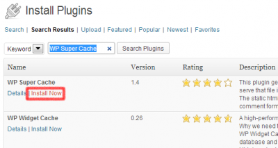 Instalar Plugin WP Super Cache