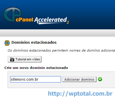 cpanel add dominio estacionado