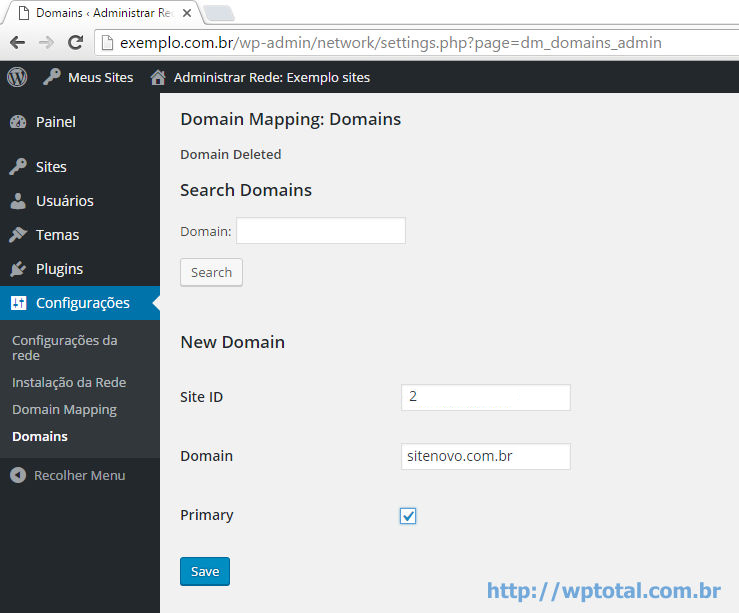 dominio wordpress mu domain mapping