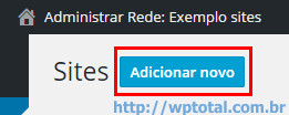 wordpress add novo site